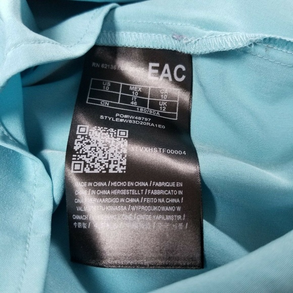 GUESS Blue Floral Dotty Ruched Ruffle Zip-Detail - Picture 7 of 8